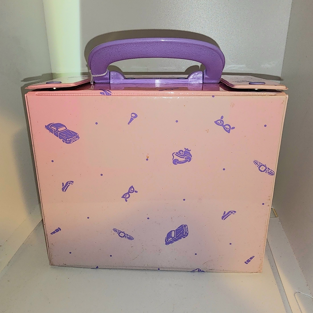 RARE Vintage 1988 Sanrio "classic 50s" themed vinyl storage case pink - Picture 2 of 5